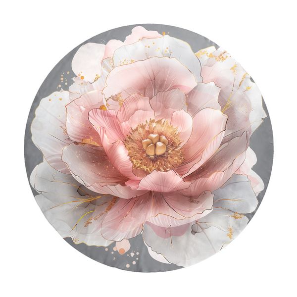 Pink-And-Grey-Rose-Round-Tablecloth