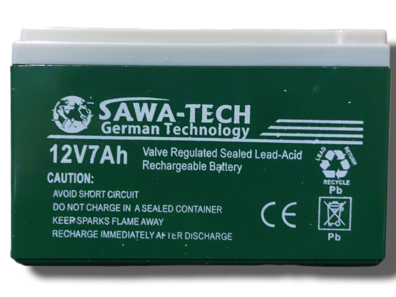 SAWA-TECH 12V7AH-Valve Regulated Sealed Lead-Acid Rechargeable Battery
