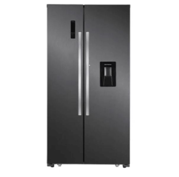 Kelvinator 518L Side by Side Fridge with Water Dispenser, Black