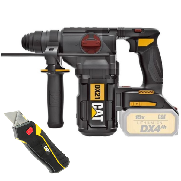 CAT - Cordless Rotary Hammer Drill SDS Plus 18V (Unit Only) + Utility Knife