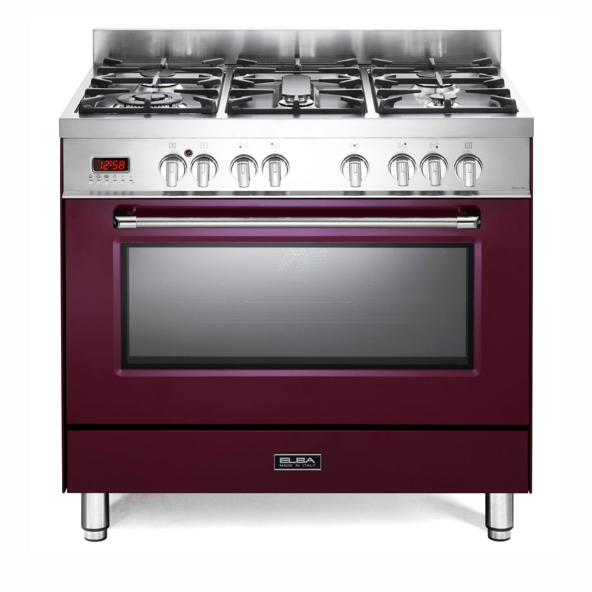 Elba 01/9S4EX937NR1 Excellence Gas Electric Stove 90cm Burgundy