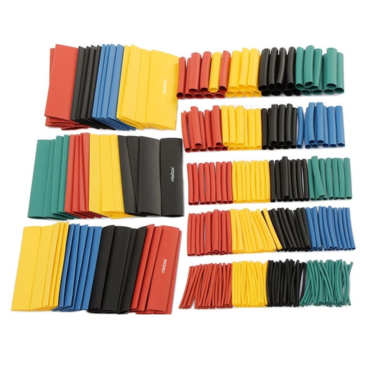 Mix Box 328 PCs Polyolefin Heat Shrinkable Tube Kit 5 Color 8 Size
