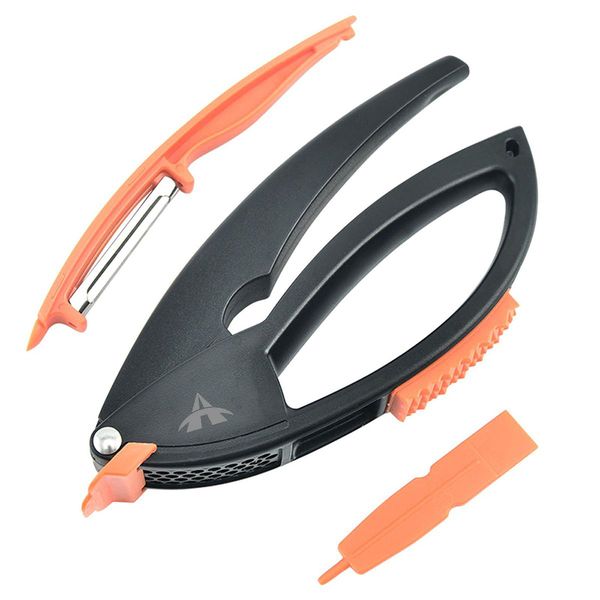 Multifunctional 3 in 1 Garlic Presser With Fruit Peeler And Meat Hammer