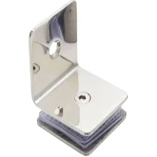 Shower Clamp 90 Glass To Wall Clamp Polished Stainless Steel