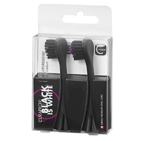 Curaprox Black Is White Hydrosonic Brush Heads (2x BIW Sonic Brush Heads)
