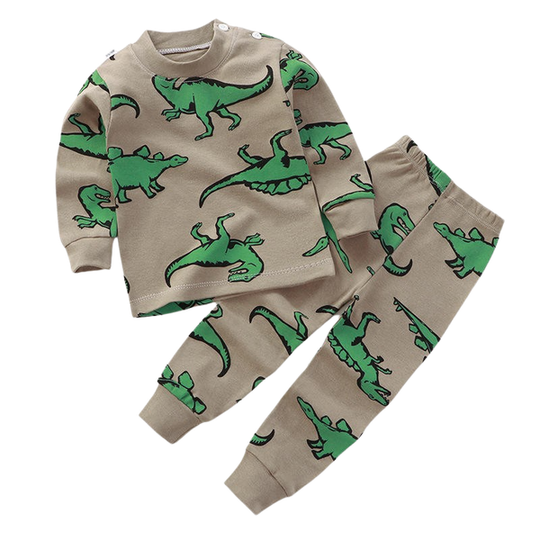 Boys Winter Long Sleeve Cotton Pyjamas/Sleepwear - T-Rex