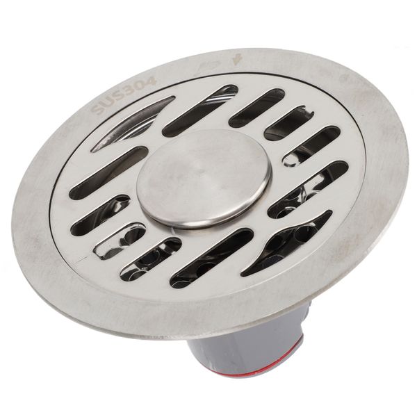 10cm Round Floor Drain Kit Stainless Steel Odor Proof Hair Strainer 50-75mm