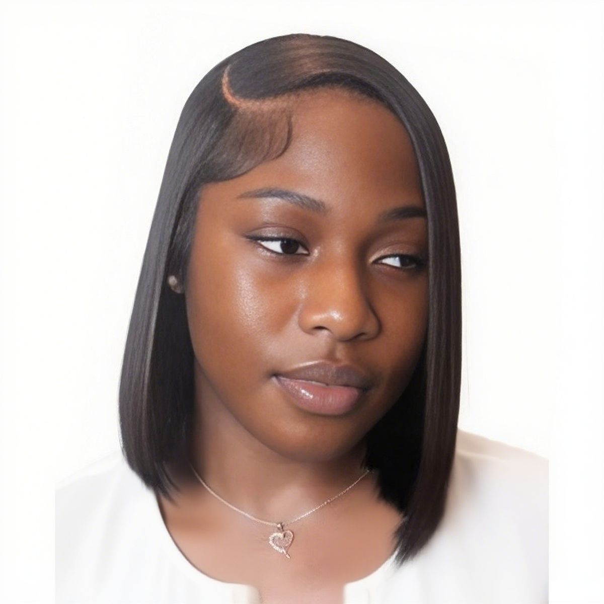 Geebuy 8in Professional Straight Bob Lace Wig Brazilian Full Frontal Wig