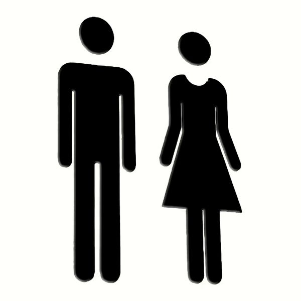 Toilet Stickers 1 pair of self-adhesive bathroom signs - Men's and Women's