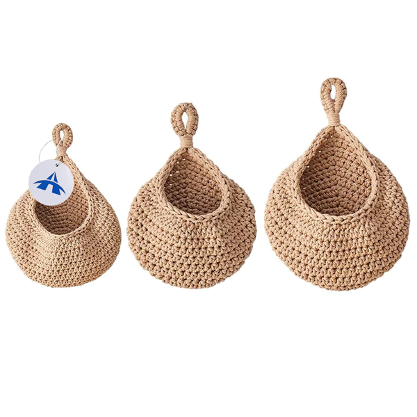 Hanging Fruit Basket Decorative Wall Woven Basket Fruit Vegetable Organizer