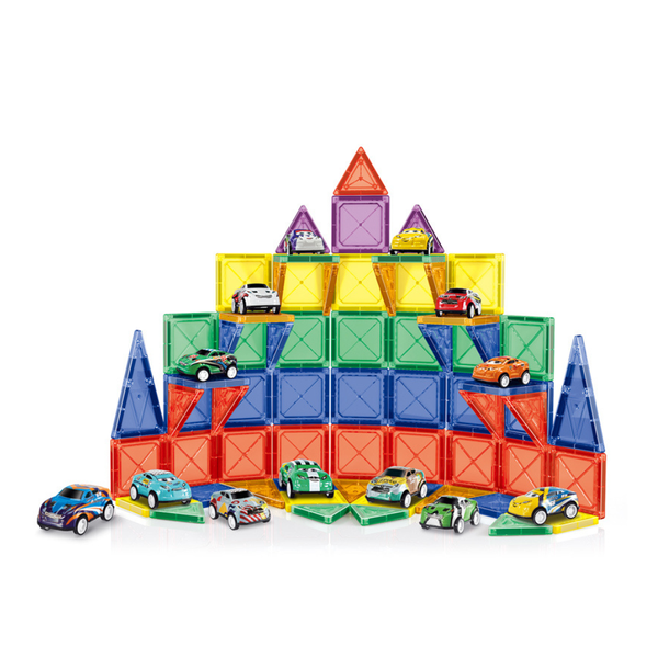 Cogo - Magnetic Tiles and Cars - 87 Pieces