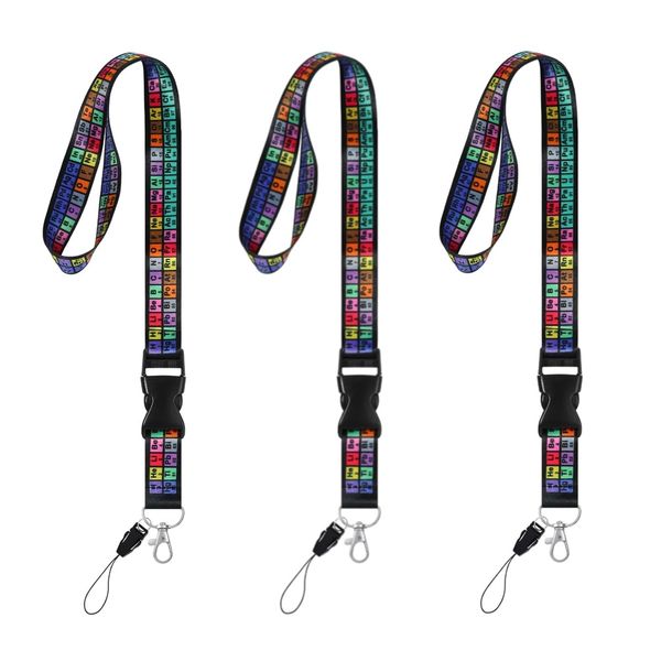 Fashion Periodic Table of Elements Chemistry Rainbow Keychain - 3pcs