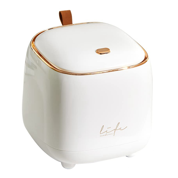 Countertop Trash Can Waste Can With Press Type Lid Creamy Yellow