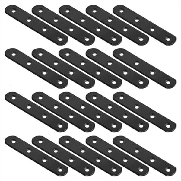 20 Pcs Straight Brackets 4 Inch Straight Brace Flat Compatible with None