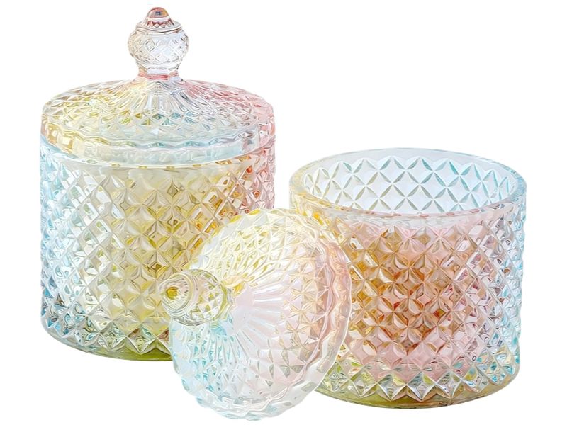 Glass Jars with Lid Bathroom Accessories Vanity Organizers-2PCS