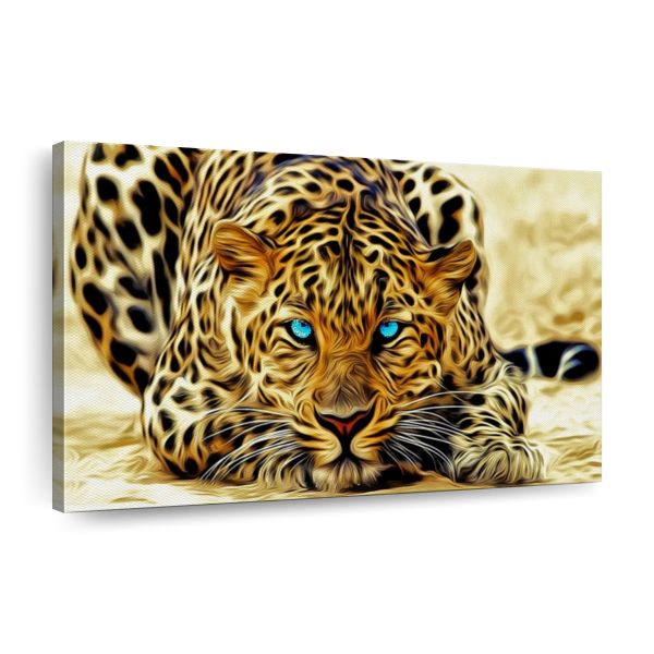 Canvas Art - Blue Eyes Leopard Abstract Canvas Print Wall Art Decor