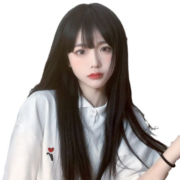 60cm Long Straight Wig Full Head Cover