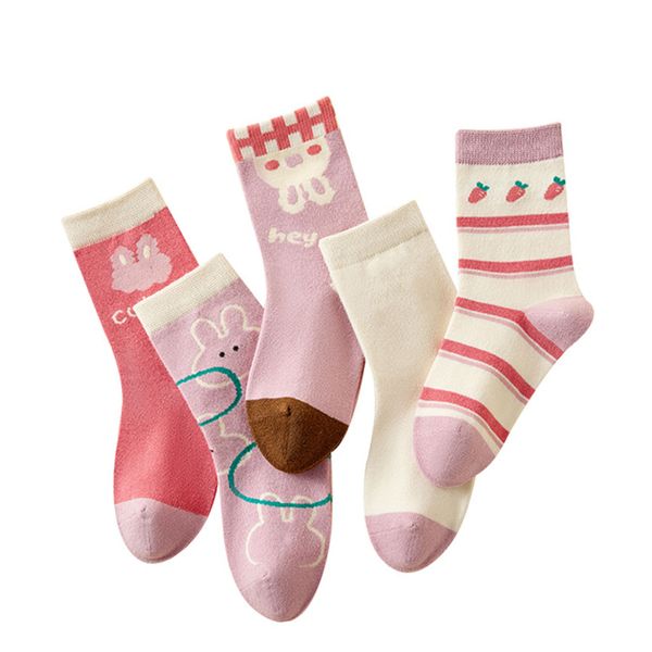 Cotton Kids Bunny Socks,Soft Mid Calf for Toddlers
