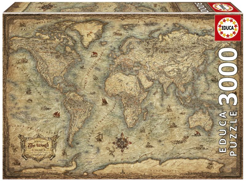Educa Map of the World 3000 Piece Puzzle