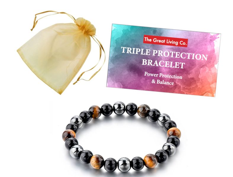 Power,Protection,Balance-Triple Protection Bracelet in Gift Bag &amp; Info Card