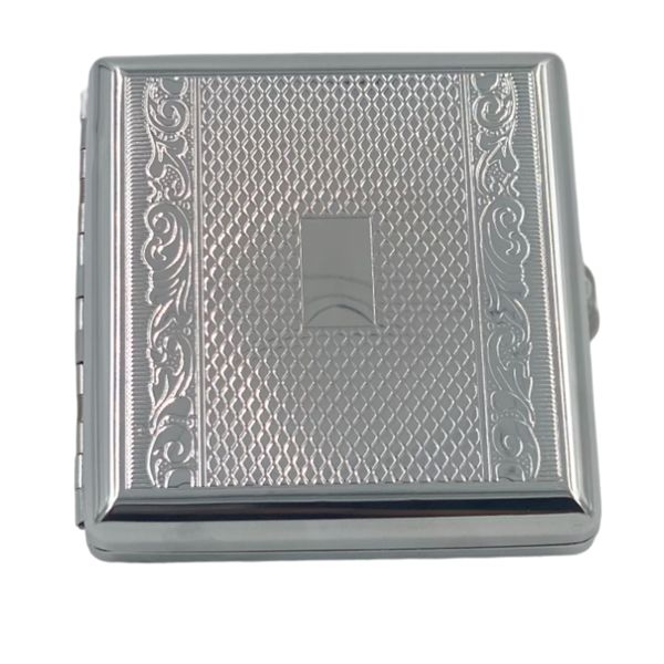 Cannabis Pre-Rolled and Cigarette Holder Silver Casing With Engraved Design