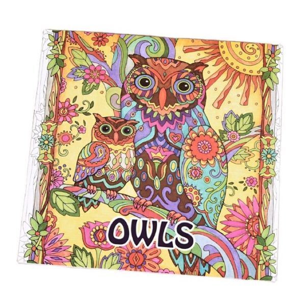 24-Page Owl Themed Mandala Pencil Colouring Book - Beginner-Friendly!
