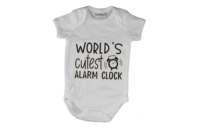 World's Cutest Alarm Clock - Short Sleeve - Baby Grow