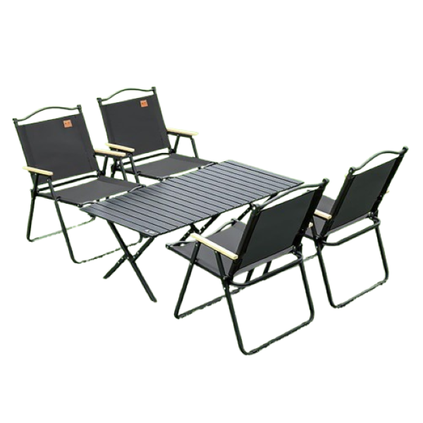 Outdoor Folding Camping Table &amp; Chair Set - 5 Piece