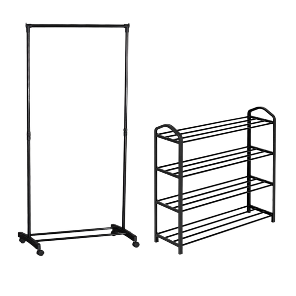 Urban Vibes Clothes &amp; Shoe Storage Set, Black