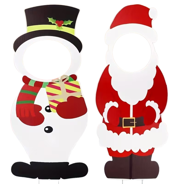 2pcs Large Santa Claus &amp; Snowman Photo Props