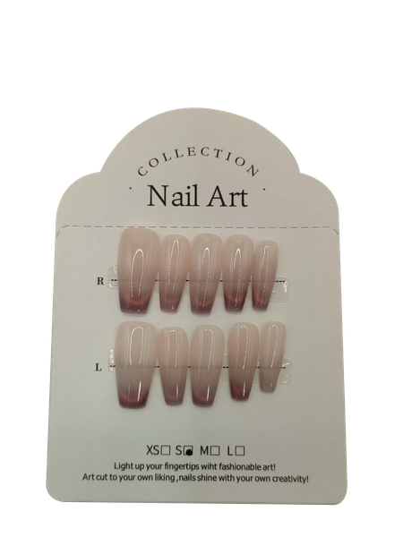 E031S Handmade Press-on Nails Small Size &amp; Color All-in One- 10Piece