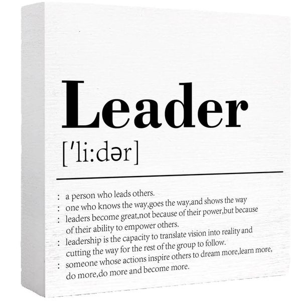 Boss Leader Wooden Box Sign, Desk Decor Thank You Going Away Gift
