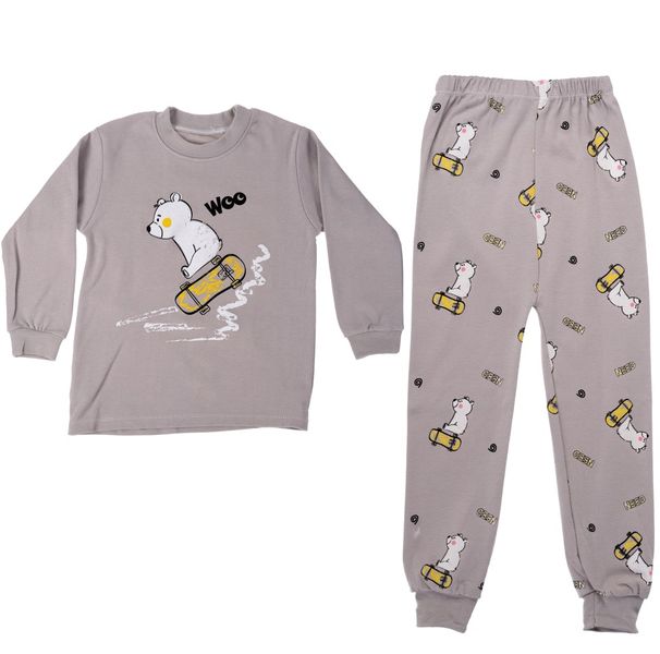 100% Cotton Long Winter Boys Bear Pyjamas Set