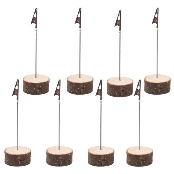 Decor Wedding Party Creative Wooden Place Card Labels With Clips Set of 8