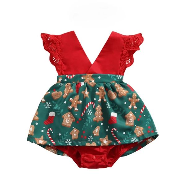 Simple Shopping - Baby Girl Red and Green Christmas Dress with Headband