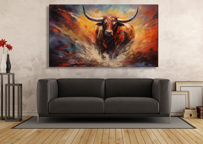 Canvas Wall Art - Bull Creative Art - HC0931