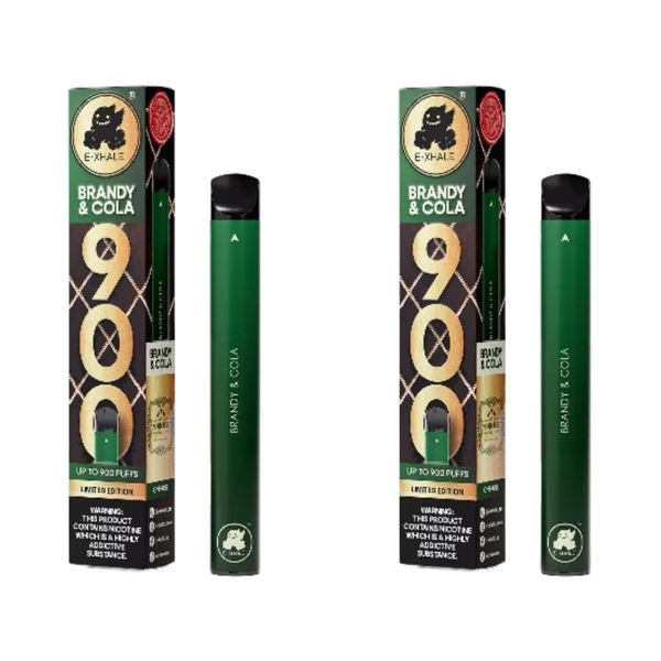 E-Xhale 900 Puffs Disposable Vapes - Brandy &amp; Cola (Pack of 5)