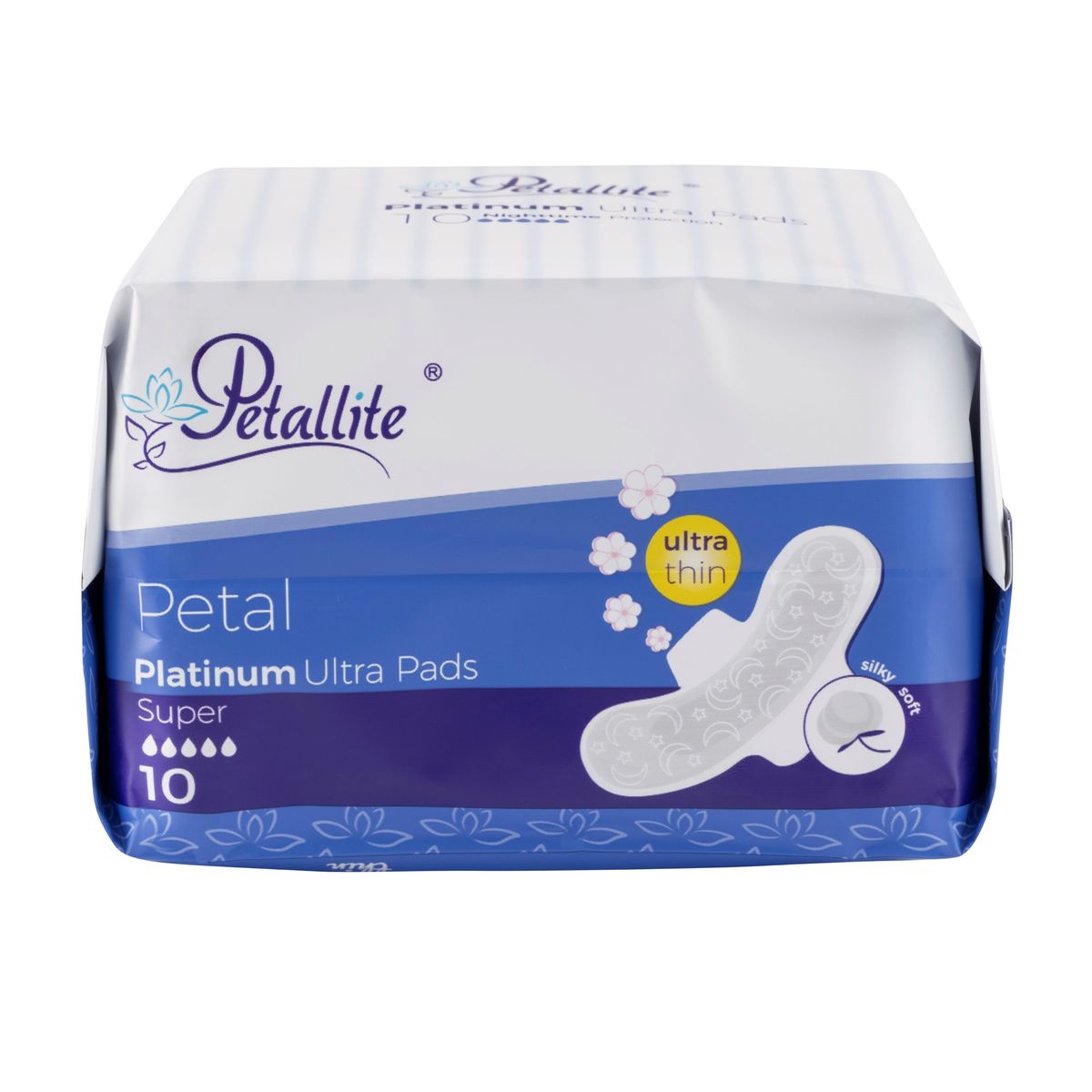 4 x Petallite Platinum Night time Sanitary PadsUltra Thin (4 Packets x
