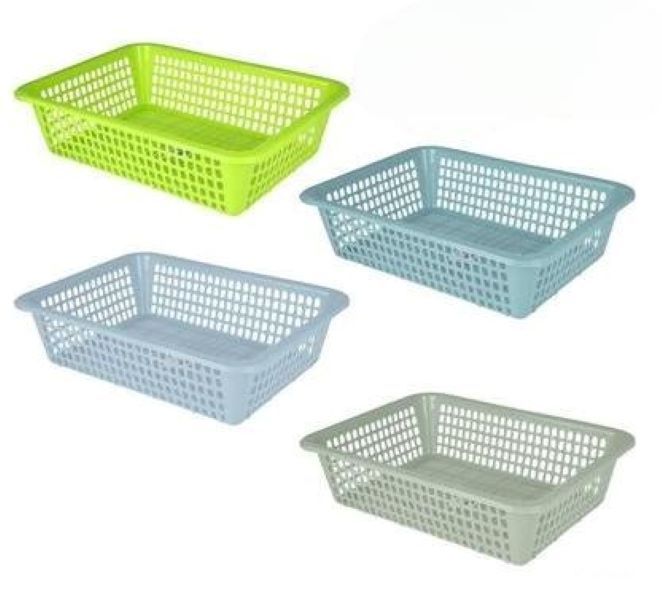 Bulk Pack 12 X Plastic Basket 30x23x7cm, Assorted Colours