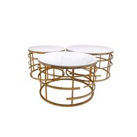 Designer Concepts Deborah White Marble Top Coffee Table - Set Of 3