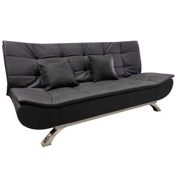 Loveseat Sleeper Couch Bed with Adjustable Backrests PU Leather Sofa Bed
