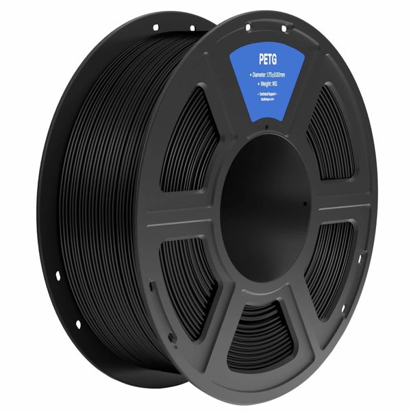 Carbon Fiber PETG Filament 1.75mm Black, Reinforced 3D Printer Filament 1kg