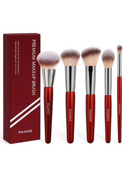 MAANGE 5 Pieces Premium Makeup Brush Set - Soft Synthetic Bristles