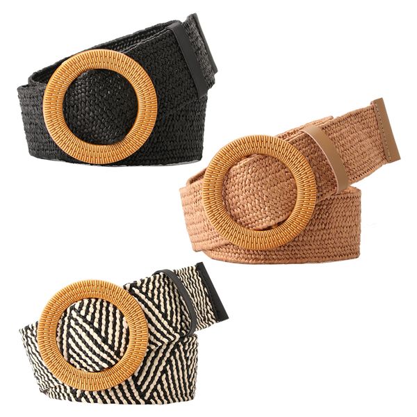 Fashion Adjustable Elastic Woven Braided Boho Belt Square Set of 2 (98cm)