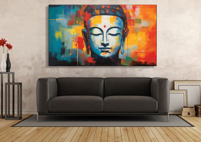 Canvas Wall Art - Rainbow Zen Bold Abstract - IM1278