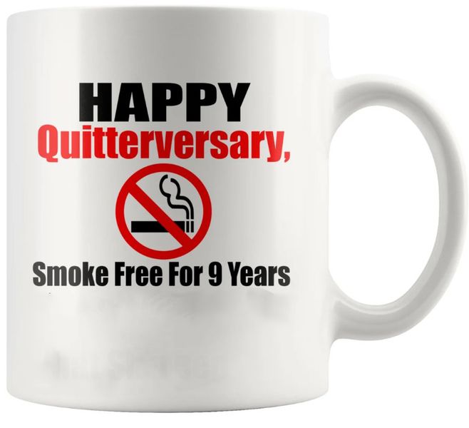 Quitterversary 9th Anniversary Quit Smoking 9 Year Smoker Gift Coffee Mug