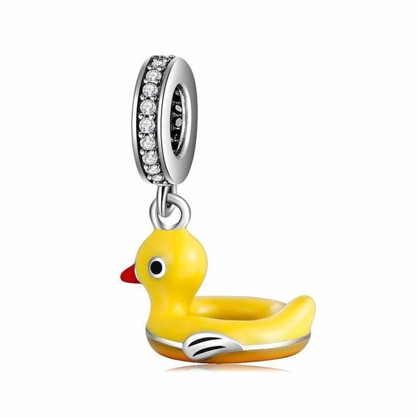 Sterling Silver Charm, Rubber Duck Charm European Bracelet, Charm for Women