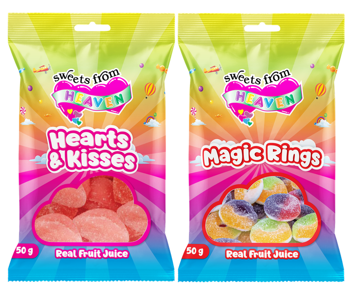 12Pk | Sweets from Heaven | Hearts, Magic | Sweets &amp; Chocolate Hamper | 50g