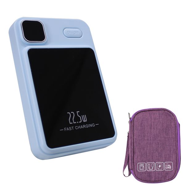10000mAh 22.5W Magnetic Wireless Fast-Charge Power-Bank &amp; Carry Pouch