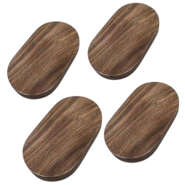 4-Pack Wooden Oval Display Base Ornament - Brown - 16 x 8cm